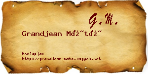 Grandjean Máté névjegykártya